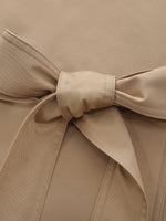 Cotton Stand Collar Lace Cuffs Women Self-Tie Belt Trench Coat GOELIA