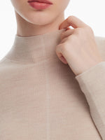 [Preview] 100% Wool Seamless Mock Neck Women Knit Top GOELIA