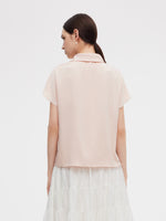 22MM Mulberry Silk Women Bow Tie Neck Shirt GOELIA