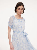 10MM Mulberry Silk Convertible Neck Women Belted Maxi Dress GOELIA