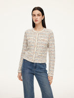 Wool Blend Jacquard Women Cardigan GOELIA