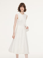 100% Cotton Bubble Hem Women Sleeveless Maxi Dress With Bag GOELIA