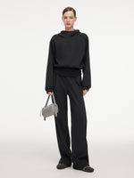 Half-Zip Hooded Knit Top And Pants Two-Piece Set GOELIA
