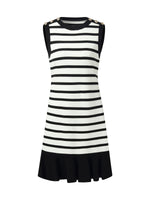 Tencel Blend Stripe Contrast Trim Women Knit Mini Tank Dress GOELIA
