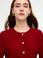 Tencel Wool Blend Ruffle Cuff Women Cardigan GOELIA