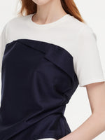 Tencel Blend Patchwork Top And Pants Two-Piece Set GOELIA