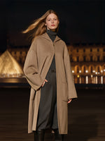 100% Cashmere Hooded Unisex Overcoat GOELIA