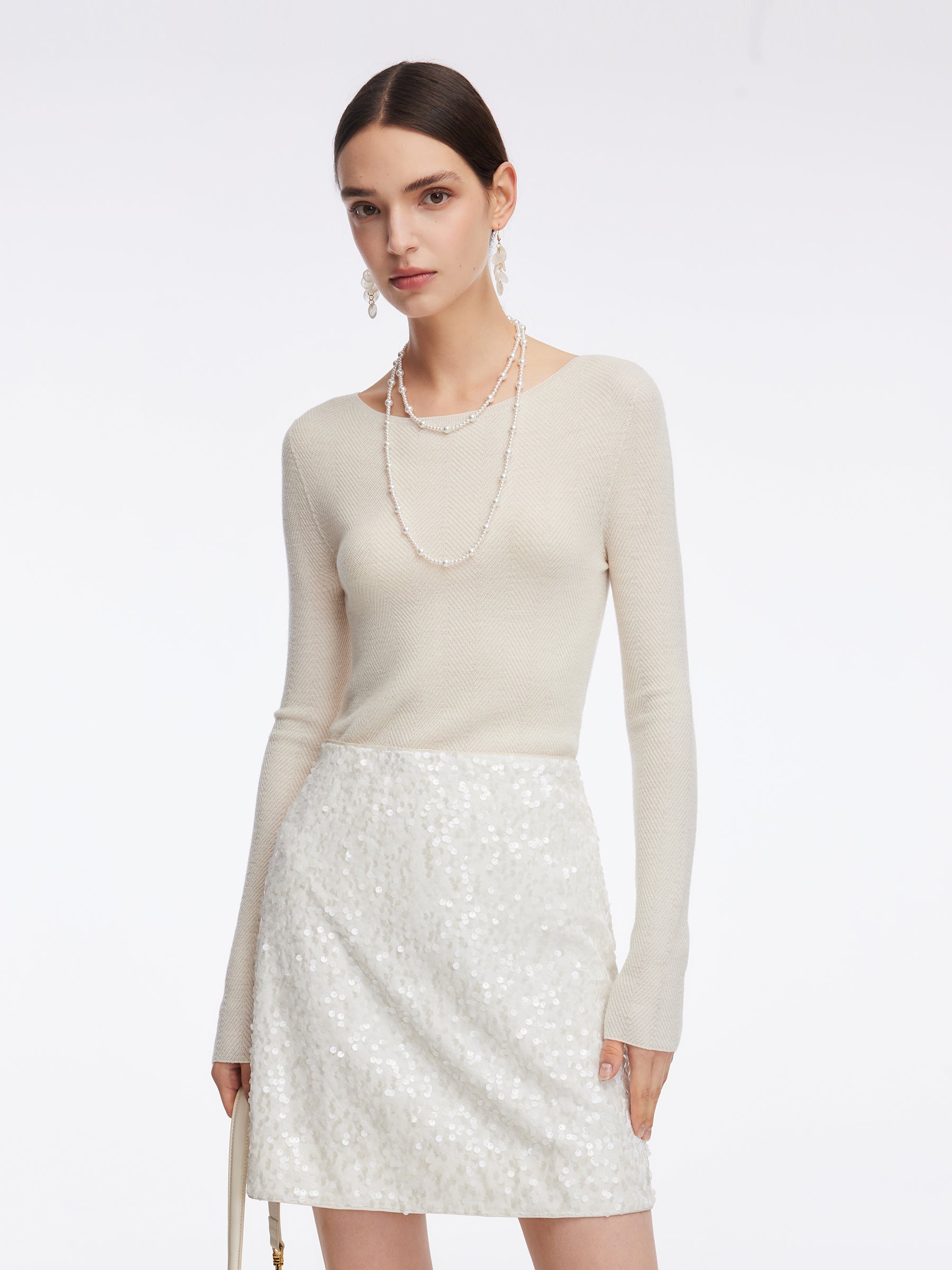 100% Machine Washable Wool Women Knit Top GOELIA