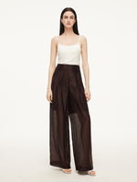 Tencel Linen Blend Women Straight Leg Pants GOELIA