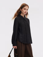 18MM Xiang Yun Silk Cross Front Collar Women Blouse GOELIA