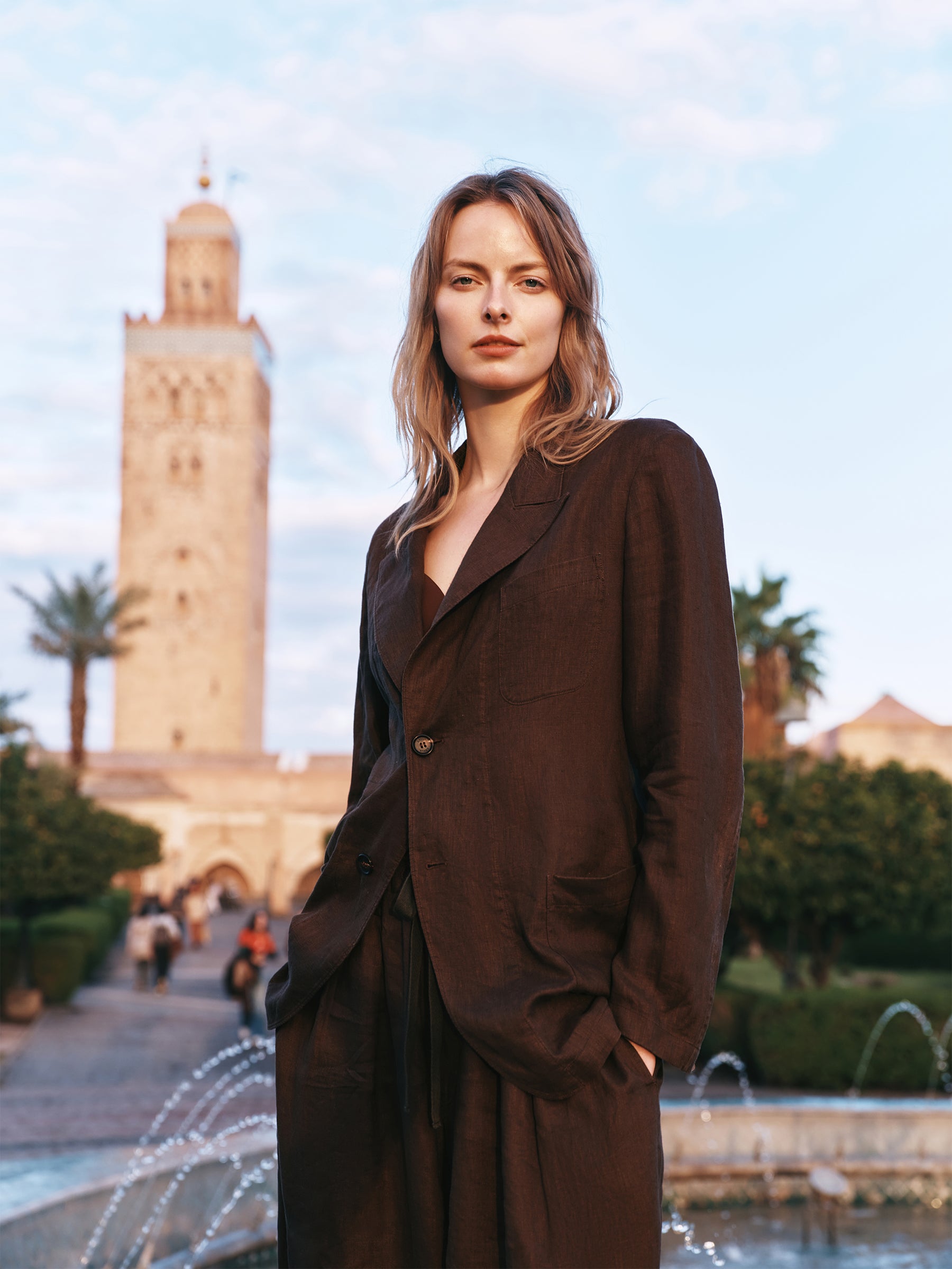 100% Linen Loose Fit X-Line Unisex Blazer GOELIA