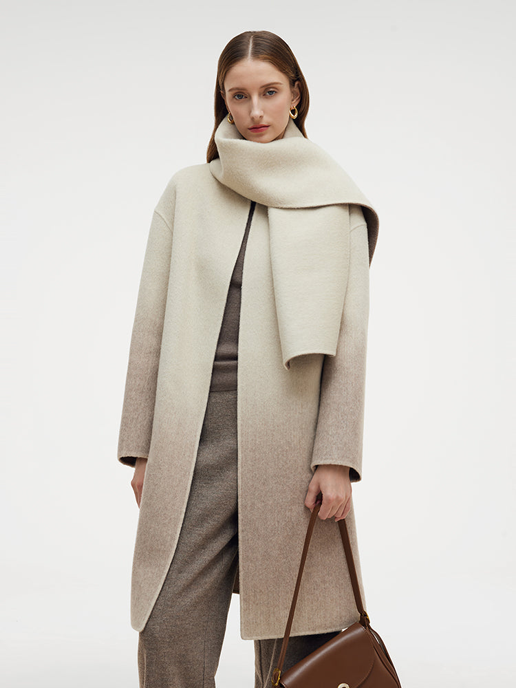 Wool Blend Gradient Reversible Scarf GOELIA