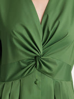 V-Neck Knotted Women Midi Dress GOELIA