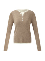 100% Wool Patchwork Women Knit Top GOELIA