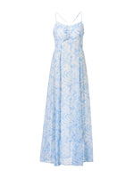10MM Mulberry Silk Floral Print Women Strap Maxi Dress GOELIA