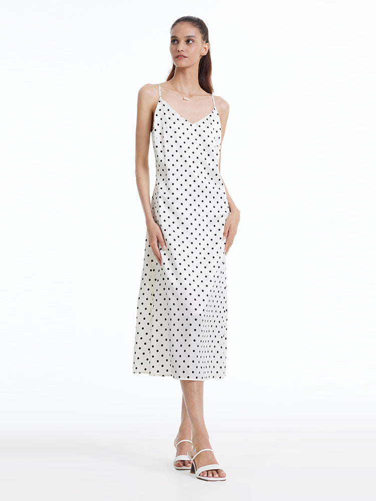 Acetate Polka Dots Slip Dress GOELIA