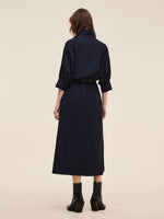 Adjustable Collar Women Trench Coat With Leather Belt GOELIA