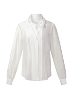 Tencel Blend Ruffle Neck Women Shirt With Knit Camisole GOELIA