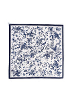 14MM Mulberry Silk Blue Combo Print Women Scarf GOELIA