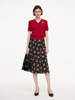 [Preview] Tencel Blend Floral Embroidered Women Knit Top GOELIA