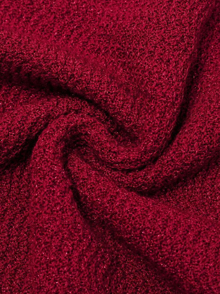 Machine Washable Wool V-Neck Knit Dress GOELIA