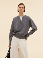 100% Wool Faux Two-Piece Women Sweater GOELIA