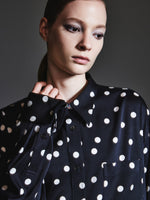 22MM Mulberry Silk Polka Dots H-Line Unisex Shirt GOELIA