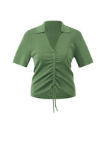 V-Neck Drawstring Lapel Knitted Women Top GOELIA