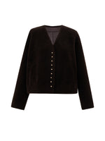 [Preview] 100% Shearling Wool V-Neck Women Coat GOELIA