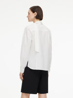 V-Neck Long Sleeve Women Blouse With Ribbon GOELIA
