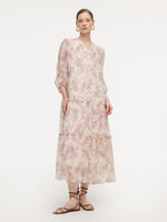 paisley-print mulberry silk dress Mulberry silk Vietnamese long dress Ao Dai/Dress Only