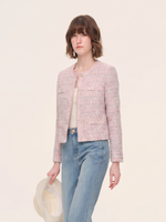 Wool Blend Jacquard Women Cardigan GOELIA