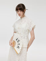New Chinese-Style Lace Jacket And Skirt With Camisole Three-Piece Set GOELIA