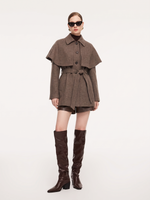 100% Washable Wool Women Wrap Cape Coat GOELIA