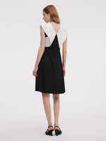 Color Block V-Neck Women Knit Mini Dress GOELIA