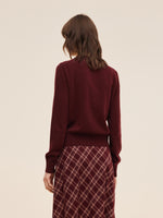 100% Wool Letter Embroidered Women Cardigan GOELIA