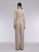 [Preview] Drawstring Waist Straight Leg Women Knit Pants GOELIA