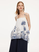 Tencel Linen Blend Floral Printed Women Camisole GOELIA