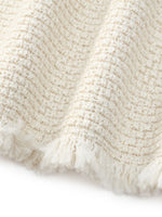 Wool Blend Tweed Fringe Trim Women Jacket GOELIA