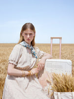 16匁マルベリーシルクジャカード セミロングワンピース – GOELIA 