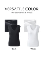 Two-pack (Black & White) Modal V-Neck Women Tank Top GOELIA