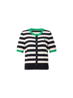 Color Block Stripe Women Embroidered Cardigan GOELIA