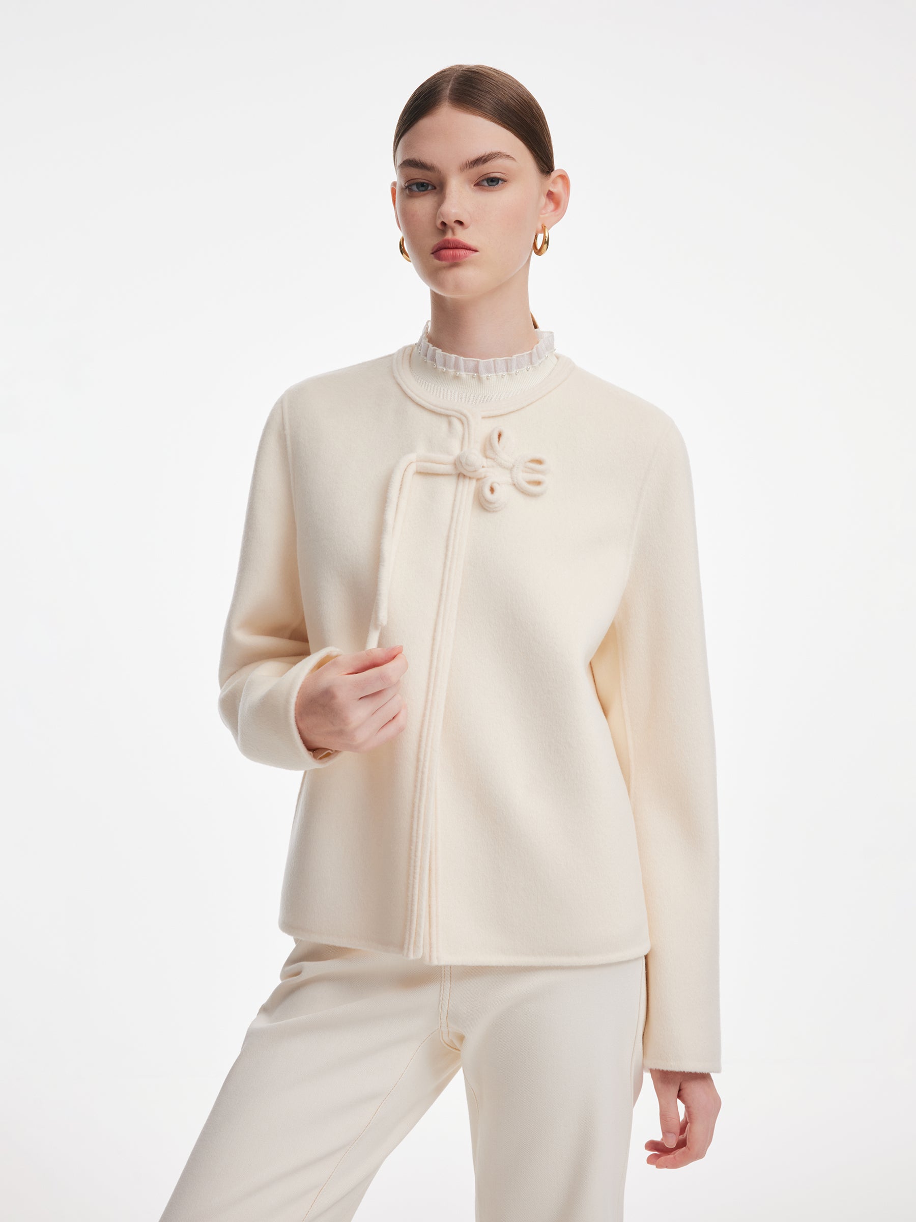 [Preview] Cashmere Wool Double-Faced Women Cropped Coat GOELIA
