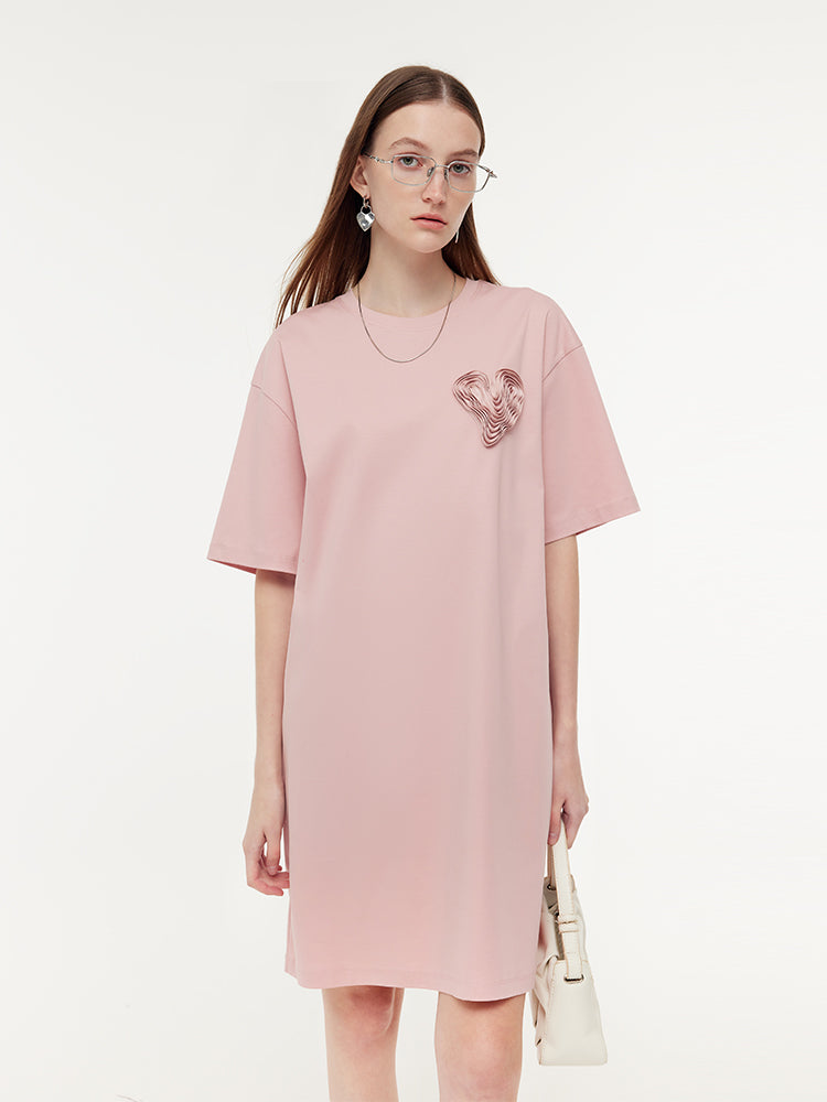 100% Cotton 3D Heart Women Oversized T-Shirt GOELIA