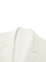 Triacetate Blend One Button Women Ruched Sleeve Blazer GOELIA