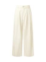 Tencel Blend Adjustable Waist Women Wide Leg Jeans GOELIA