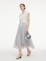 [Preview] Lyocell Wool Blend Tie Front Women Knit Top GOELIA