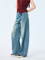 100% Cotton Denim Women Curved Leg Jeans GOELIA