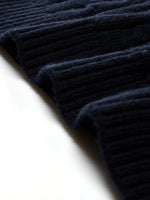 Wool Blend Cable Knit Women Sweater With Detachable Collar And Cuffs GOELIA