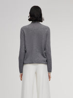 100% Cashmere Seamless Contrast Trim Women Cardigan GOELIA